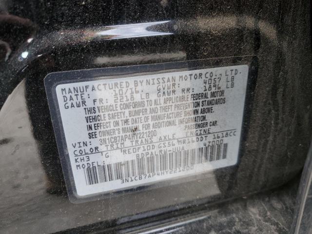 Photo 10 from auction – 2017 NISSAN SENTRA SR with VIN 3N1CB7AP4HY221200