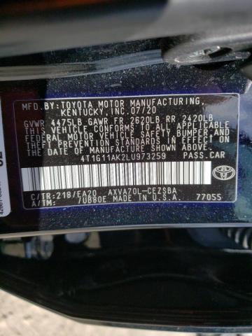 Photo 10 from auction – 2020 TOYOTA CAMRY SE with VIN 4T1G11AK2LU973259