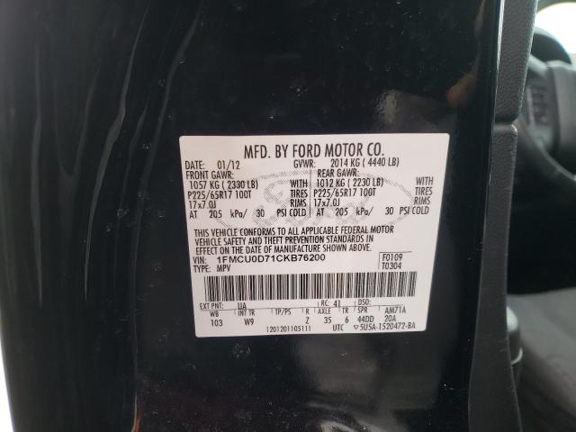 Photo 14 from auction – 2012 FORD ESCAPE XLT with VIN 1FMCU0D71CKB76200