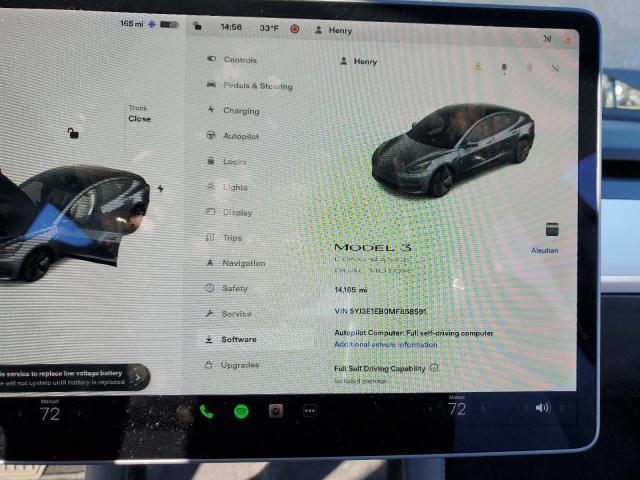 Photo 9 from auction – 2021 TESLA MODEL 3 with VIN 5YJ3E1EB0MF858591