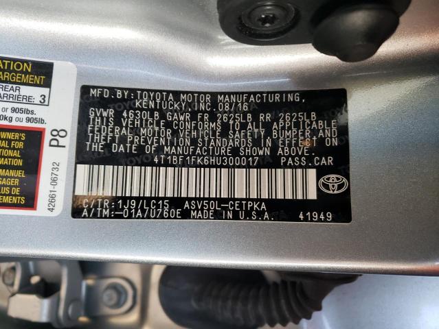 Photo 10 from auction – 2017 TOYOTA CAMRY LE with VIN 4T1BF1FK6HU300017
