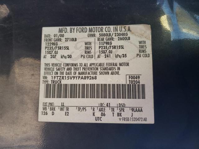 Photo 10 from auction – 2000 FORD RANGER SUP with VIN 1FTZR15V9YPA89268
