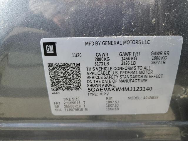 Photo 14 from auction – 2021 BUICK ENCLAVE ES with VIN 5GAEVAKW4MJ123140