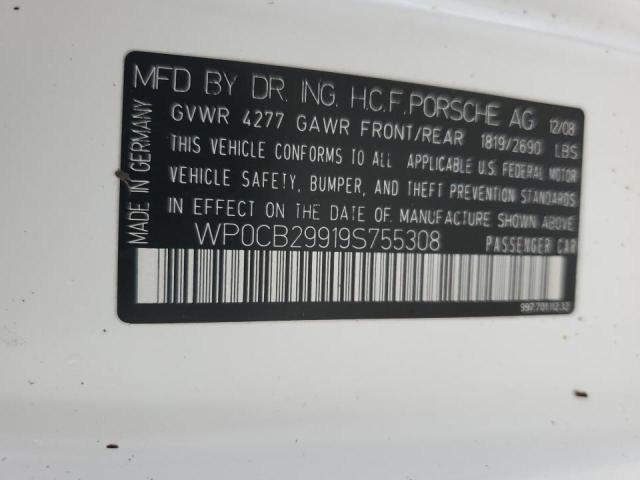 Photo 10 from auction – 2009 PORSCHE 911 CARRER with VIN WP0CB29919S755308