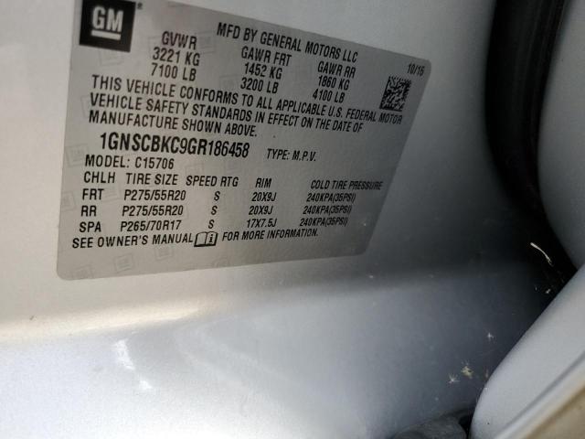Photo 10 from auction – 2016 CHEVROLET TAHOE C150 with VIN 1GNSCBKC9GR186458