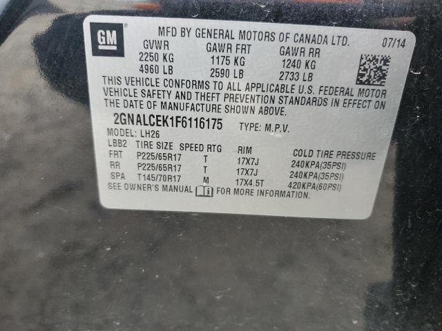 Photo 14 from auction – 2015 CHEVROLET EQUINOX LT with VIN 2GNALCEK1F6116175