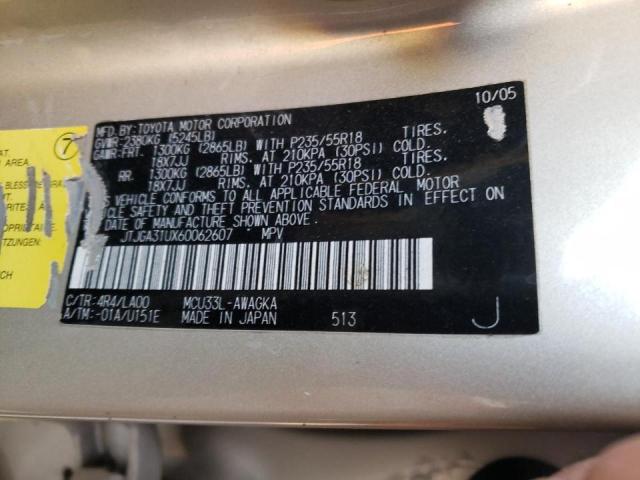 Photo 10 from auction – 2006 LEXUS RX 330 with VIN JTJGA31UX60062607