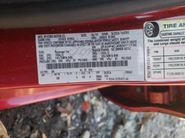 Photo 10 from auction – 2011 FORD FIESTA SEL with VIN 3FADP4CJ0BM111730
