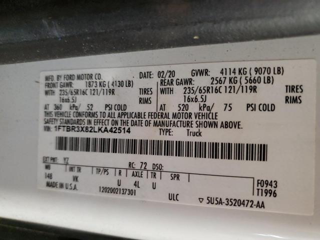 Photo 14 from auction – 2020 FORD TRANSIT T- with VIN 1FTBR3X82LKA42514