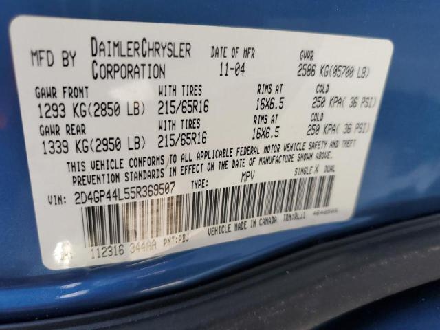 Photo 10 from auction – 2005 DODGE GRAND CARA with VIN 2D4GP44L55R369507
