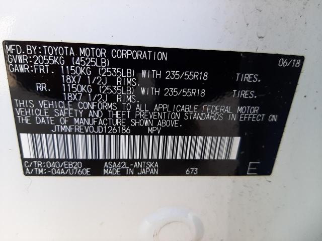 Photo 10 from auction – 2018 TOYOTA RAV4 SE with VIN JTMNFREV0JD126186