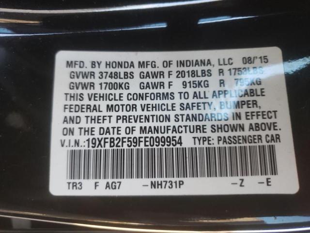 Photo 10 from auction – 2015 HONDA CIVIC LX with VIN 19XFB2F59FE099954