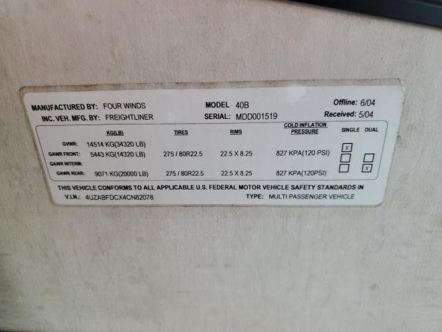 Photo 10 from auction – 2005 FREIGHTLINER CHASSIS X with VIN 4UZABFDCX4CN82078