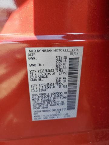Photo 10 from auction – 2017 NISSAN PATHFINDER with VIN 5N1DR2MN0HC908477