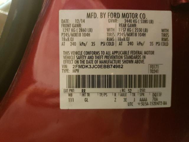 Photo 14 from auction – 2014 FORD EDGE SEL with VIN 2FMDK3JC0EBB74982