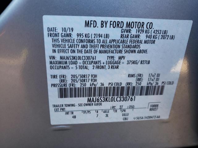 Photo 10 from auction – 2020 FORD ECOSPORT T with VIN MAJ6S3KL0LC330761
