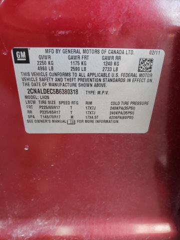 Photo 10 from auction – 2011 CHEVROLET EQUINOX LT with VIN 2CNALDEC5B6380318