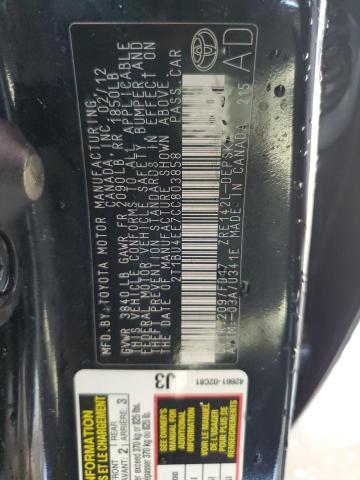 Photo 10 from auction – 2012 TOYOTA COROLLA BA with VIN 2T1BU4EE7CC803858