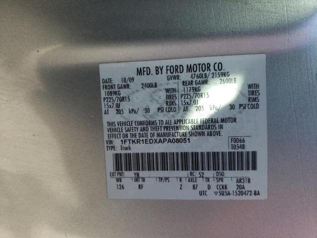 Photo 10 from auction – 2010 FORD RANGER SUP with VIN 1FTKR1EDXAPA08051