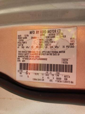Photo 10 from auction – 2007 FORD EXPLORER X with VIN 1FMEU63E27UA88682