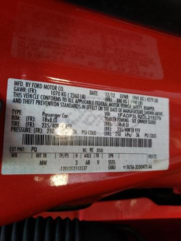 Photo 10 from auction – 2013 FORD FOCUS ST with VIN 1FADP3L92DL215379