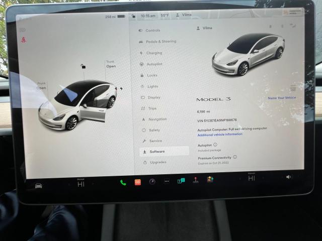 Photo 8 from auction – 2022 TESLA MODEL 3 with VIN 5YJ3E1EA9NF188676