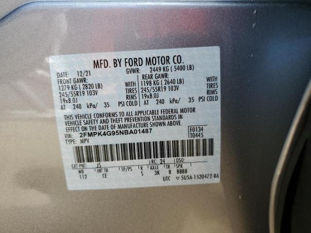 Photo 10 from auction – 2022 FORD EDGE SE with VIN 2FMPK4G95NBA01487