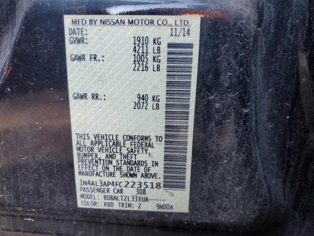 Photo 10 from auction – 2015 NISSAN ALTIMA 2.5 with VIN 1N4AL3AP4FC223518