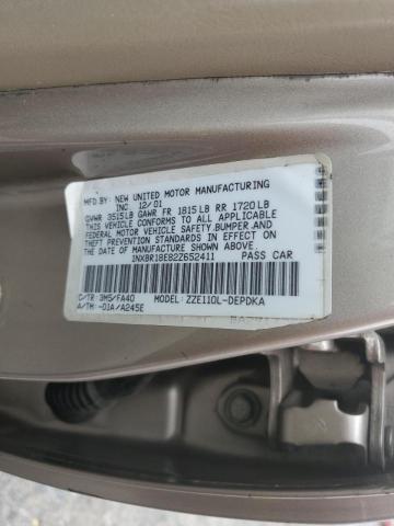 Photo 10 from auction – 2002 TOYOTA COROLLA CE with VIN 1NXBR18E82Z652411