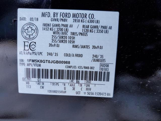 Photo 14 from auction – 2018 FORD EXPLORER S with VIN 1FM5K8GT0JGB00988