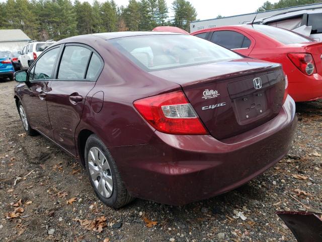 Photo 2 from auction – 2012 HONDA CIVIC LX with VIN 2HGFB2F57CH571876