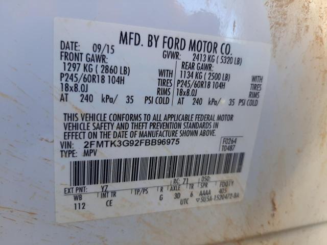 Photo 14 from auction – 2015 FORD EDGE SE with VIN 2FMTK3G92FBB96975