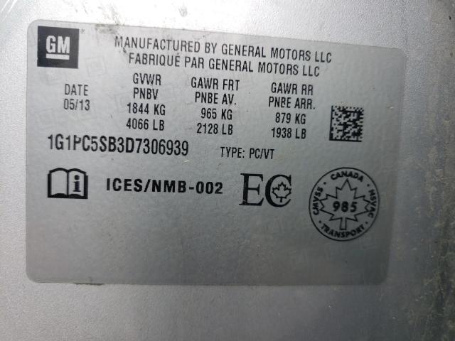 Photo 10 from auction – 2013 CHEVROLET CRUZE LT with VIN 1G1PC5SB3D7306939