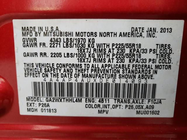 Photo 14 from auction – 2013 MITSUBISHI 12' BOX with VIN 4A4AP4AUXDE014093