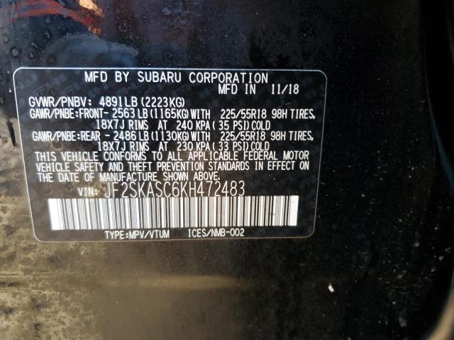Photo 14 from auction – 2019 SUBARU FORESTER L with VIN JF2SKASC6KH472483