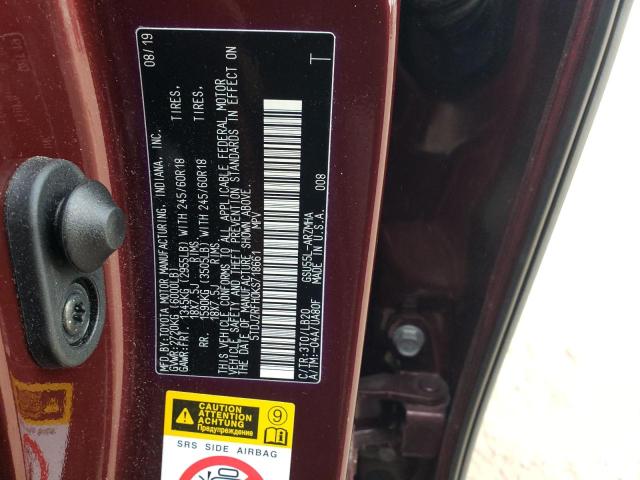 Photo 14 from auction – 2019 TOYOTA HIGHLANDER with VIN 5TDJZRFH0KS718661