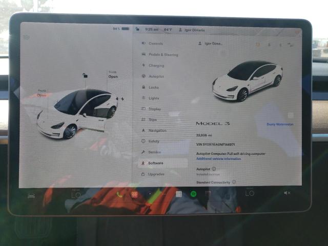 Photo 9 from auction – 2022 TESLA MODEL 3 with VIN 5YJ3E1EA0NF144971