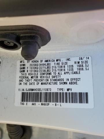 Photo 14 from auction – 2014 HONDA CR-V LX with VIN 5J6RM4H35EL110673