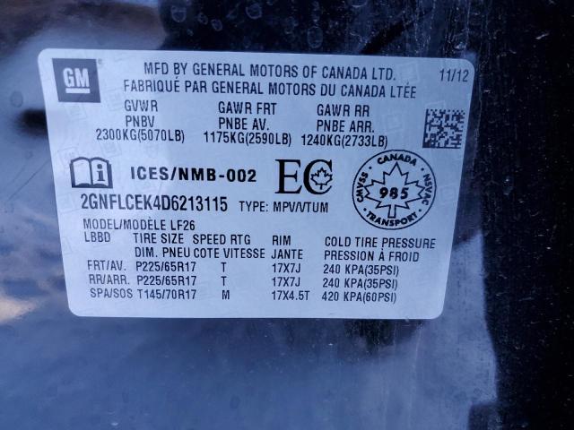 Photo 14 from auction – 2013 CHEVROLET EQUINOX LS with VIN 2GNFLCEK4D6213115