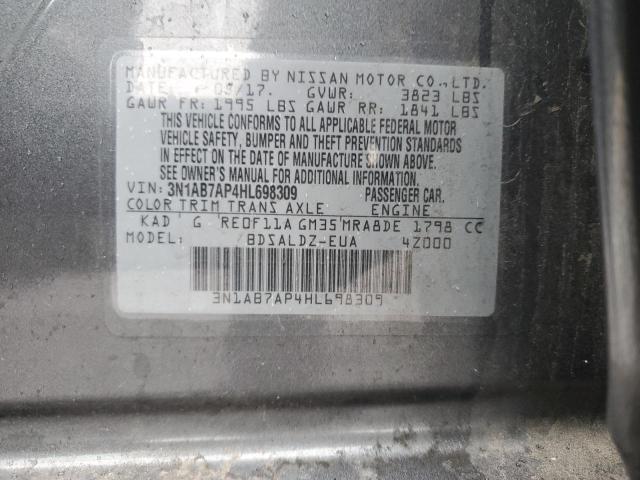 Photo 9 from auction – 2017 NISSAN SENTRA S with VIN 3N1AB7AP4HL698309