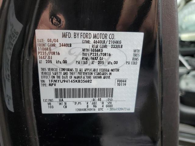 Photo 10 from auction – 2005 FORD ESCAPE LIM with VIN 1FMYU94145KB35682
