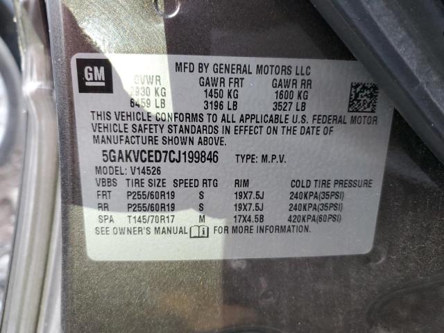 Photo 14 from auction – 2012 BUICK ENCLAVE with VIN 5GAKVCED7CJ199846