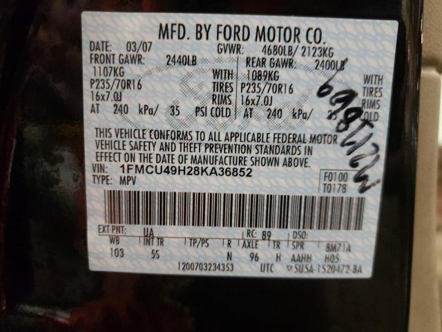 Photo 10 from auction – 2008 FORD ESCAPE HEV with VIN 1FMCU49H28KA36852