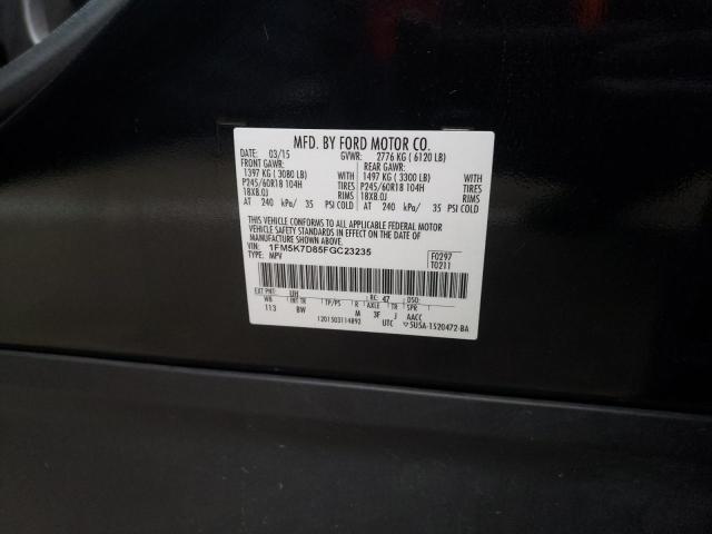 Photo 10 from auction – 2015 FORD EXPLORER X with VIN 1FM5K7D85FGC23235
