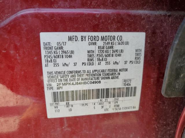 Photo 14 from auction – 2017 FORD EDGE SEL with VIN 2FMPK4J84HBC04908