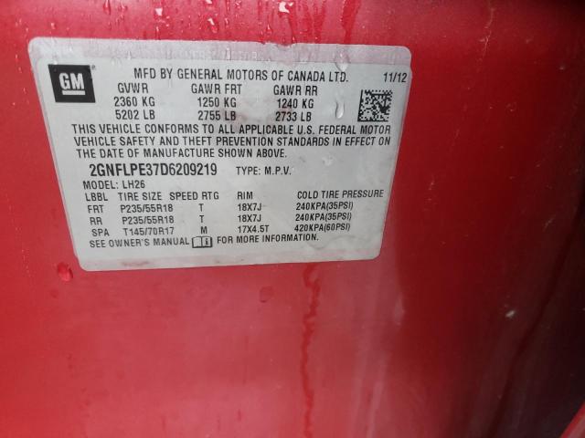 Photo 14 from auction – 2013 CHEVROLET EQUINOX LT with VIN 2GNFLPE37D6209219