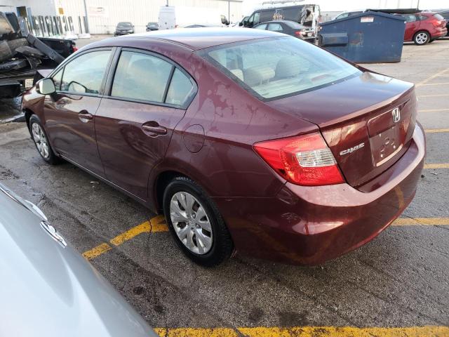 Photo 2 from auction – 2012 HONDA CIVIC LX with VIN 19XFB2F54CE039365