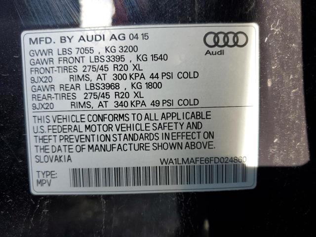 Photo 10 from auction – 2015 AUDI Q7 TDI PRE with VIN WA1LMAFE6FD024860