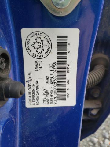 Photo 10 from auction – 2016 HONDA CIVIC LX with VIN 2HGFC2F50GH023768