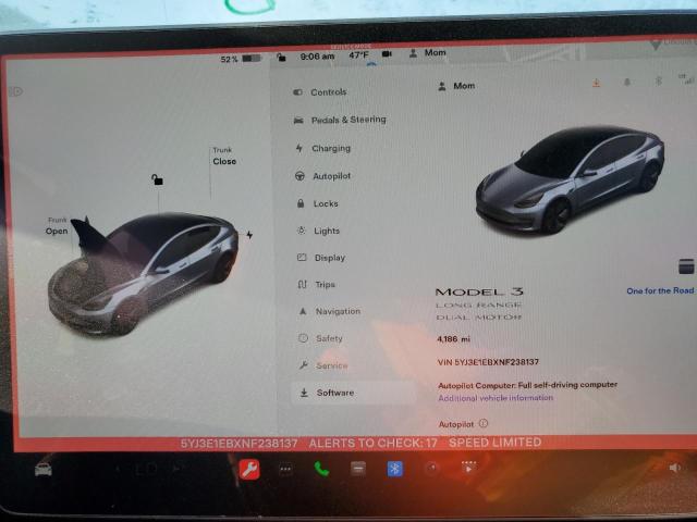 Photo 8 from auction – 2022 TESLA MODEL 3 with VIN 5YJ3E1EBXNF238137